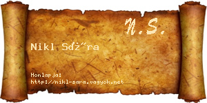 Nikl Sára névjegykártya