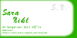 sara nikl business card